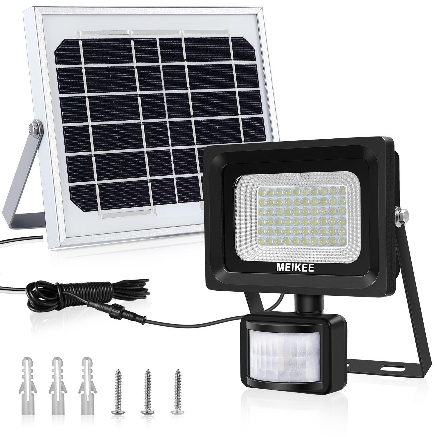 MEIKEE Outdoor 60 LEDs Solar Security Light, Professional IP66 waterproof design for using at outdoor 