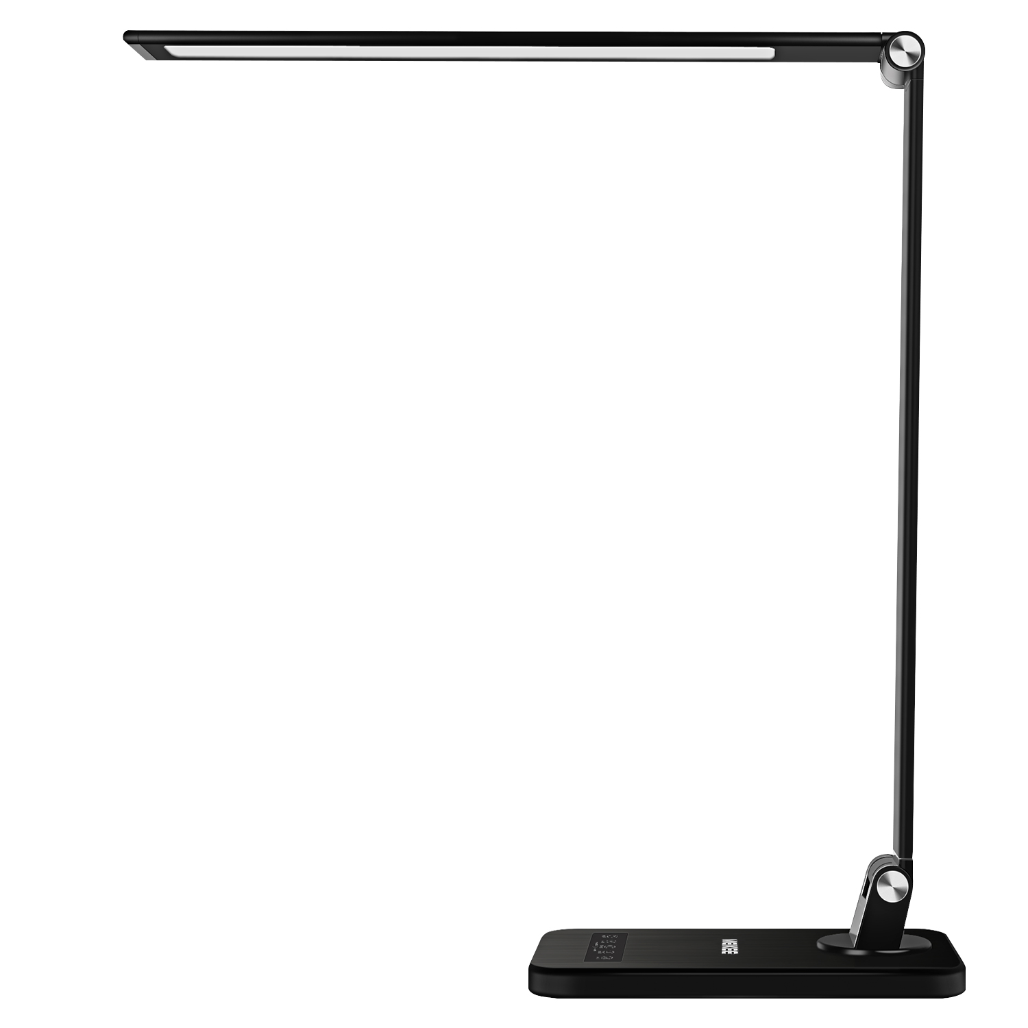 MEIKEE LED Desk Lamp,Aluminum Dimmable Table Lamp,5 Lighting Models with 8 Brightness Levels,Touch Control and Memory Function,30min/60min Auto Timer,5V/1A USB Charging Port,12W,Black