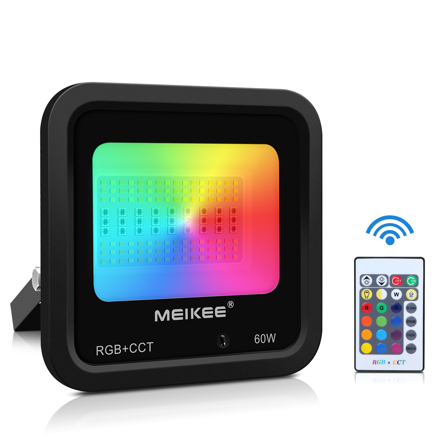MEIKEE 60W RGB Lights Led Floodlight 16 Colors 4 Modes Remote Control Christmas Lights IP66 Waterproof Colour Changing Light Outdoor Decoration for Halloween Birthday Party Easter Strobe Garden Pond