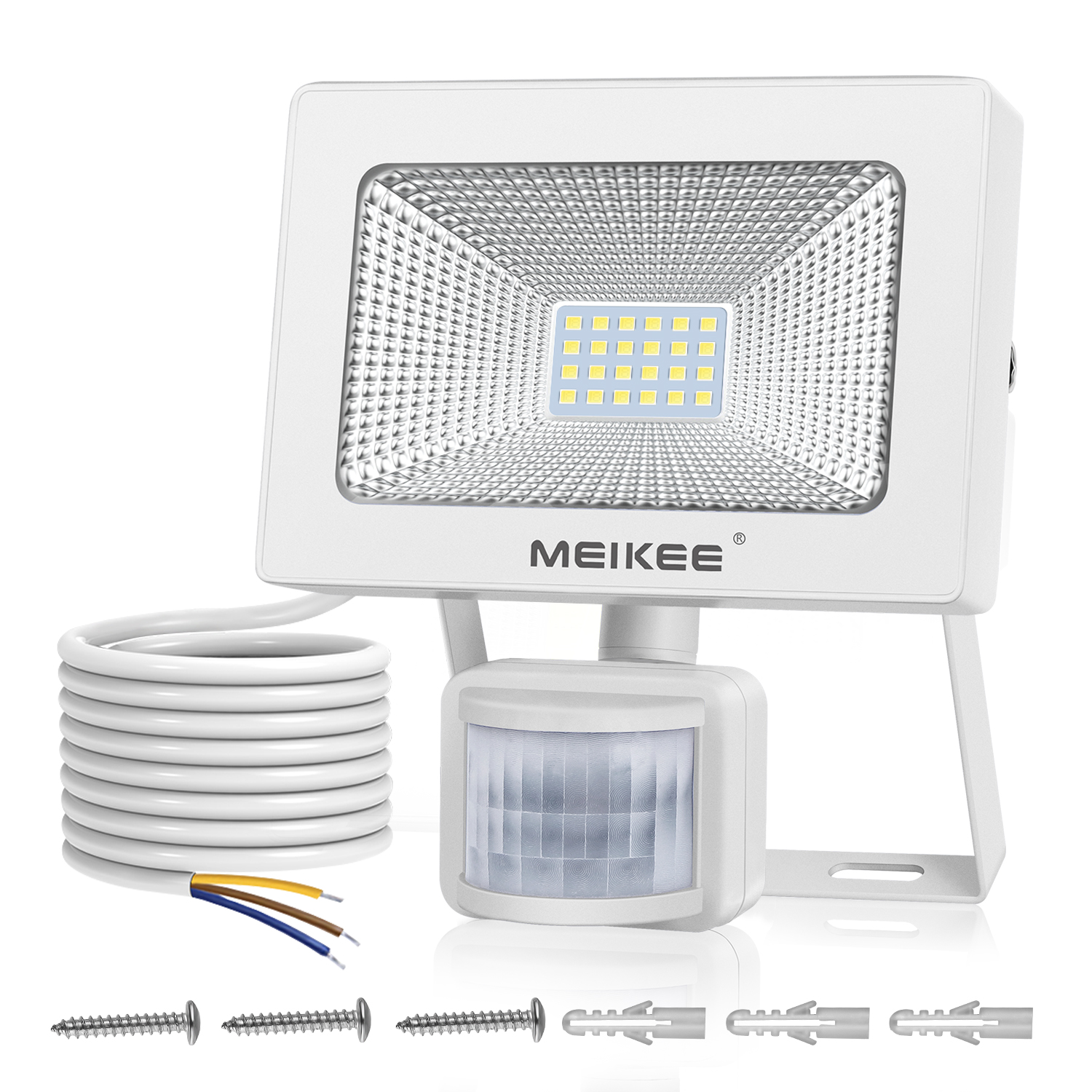 MEIKEE 20W LED Floodlights, Security Lights with Motion Sensor, 2000lm LED Sensor Outdoor Light