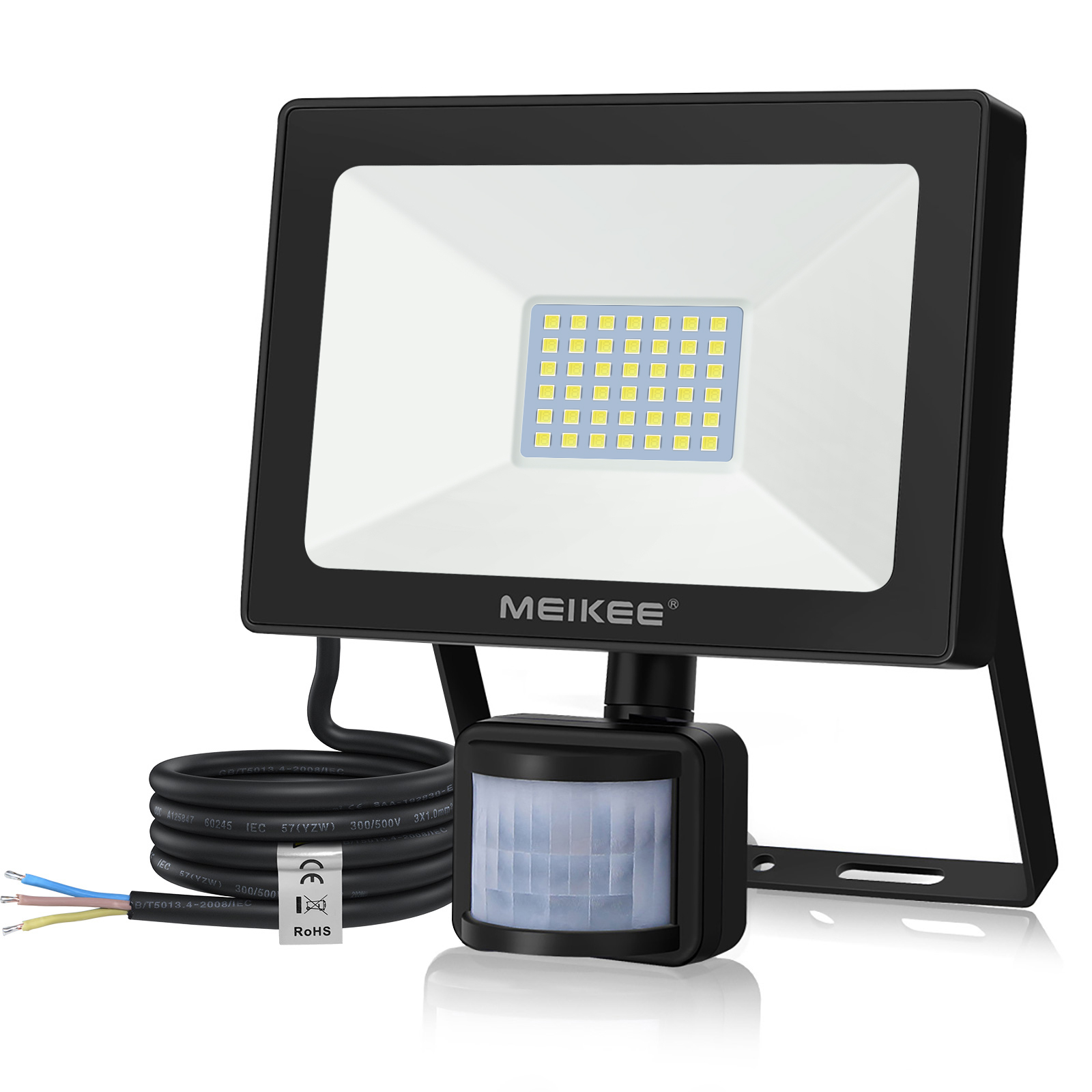 Security Lights with Motion Sensor, MEIKEE 35W PIR Light, Super Bright LED Sensor Flood Lights Outdoor, IP66 Waterproof Perfect for Garage, Garden and Forecourt