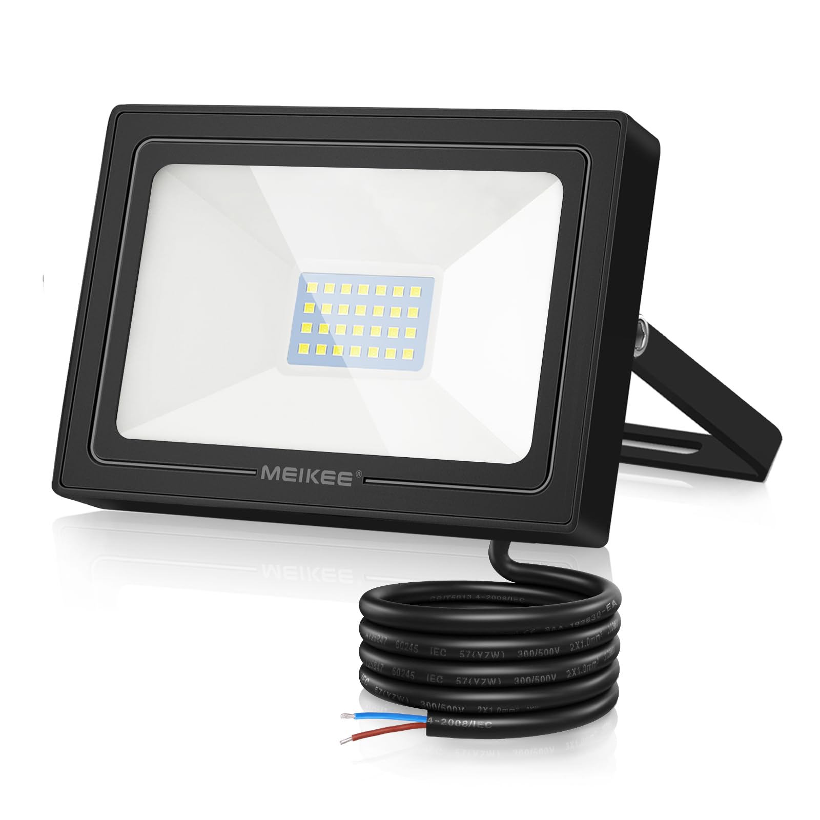 MEIKEE 25W Led Floodlight Outdoor LED Security Light IP66 Waterproof 2100 Lumen Super Bright Spot Lights 6500K Cold White Light for Garden Yard Garages Warehouse Patio Billboard