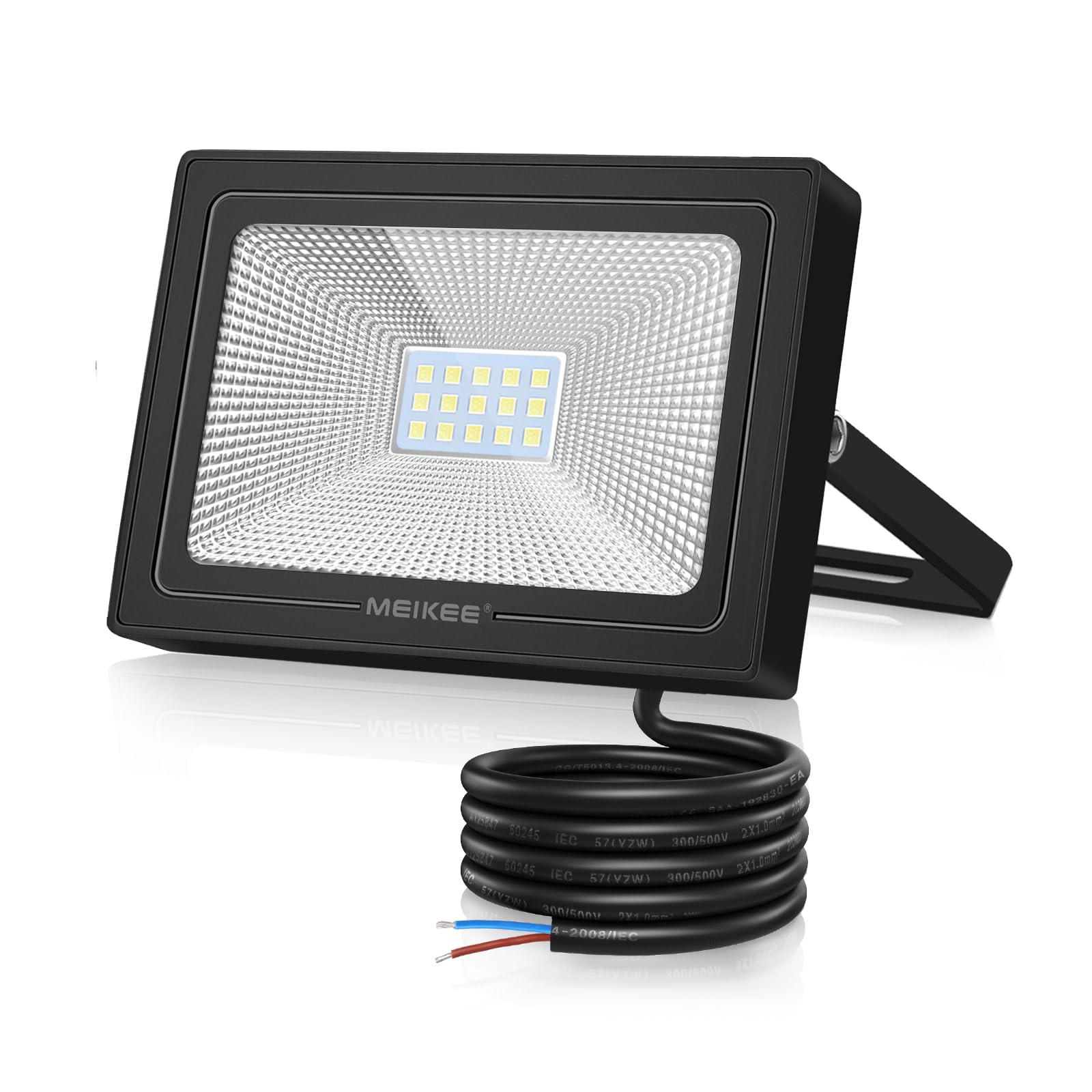 MEIKEE 15W Led Floodlight Outdoor LED Security Light IP66 Waterproof 1200 Lumen Super Bright Spot Lights 6500K Cold White Light for Garden Yard Garages Warehouse Patio Billboard
